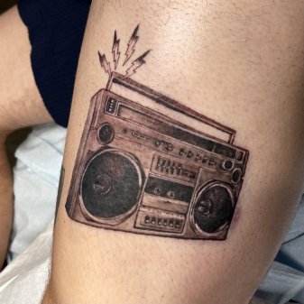 boombox tattoo for girls