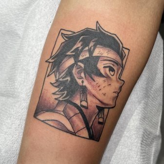 Black Pig Tattoo BKK  Anime on tricep Custom design by client tattooed at  black Dope concept by loyal client Shane love it Custom designstattoos  DM or email for your booking WwwfacebookcomBlackpigtattoobkk