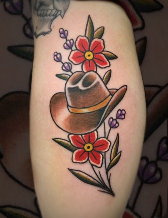 American traditional tattoo of a gay cowboy  Stable Diffusion  OpenArt