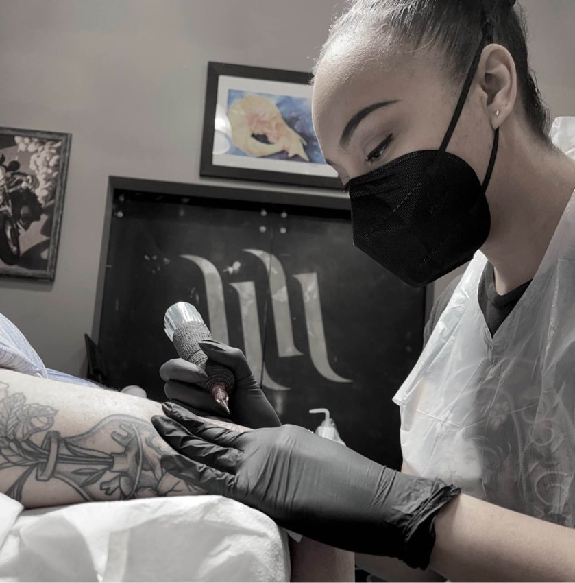 Tattoo artist, Mel Lockett