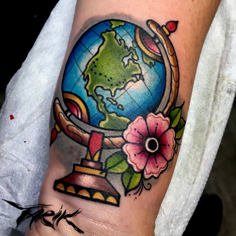 Topnotch Tattoos on Instagram Globe by luke216e Krossedbonesgmailcom  To book appointments topnotch topnotchtattoos elgintattoos elgin  elginil tattoo