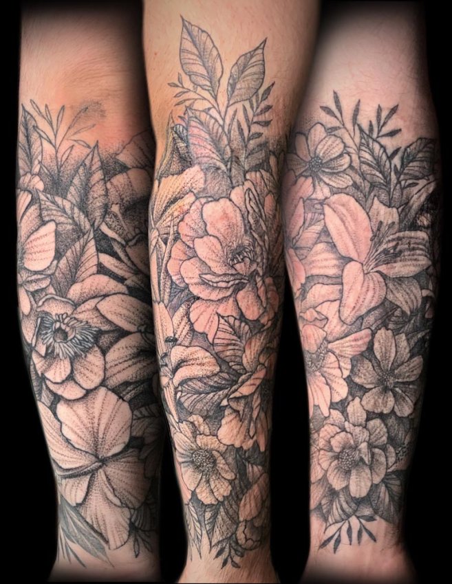 Calf Half Leg Sleeve Tattoo -  Australia