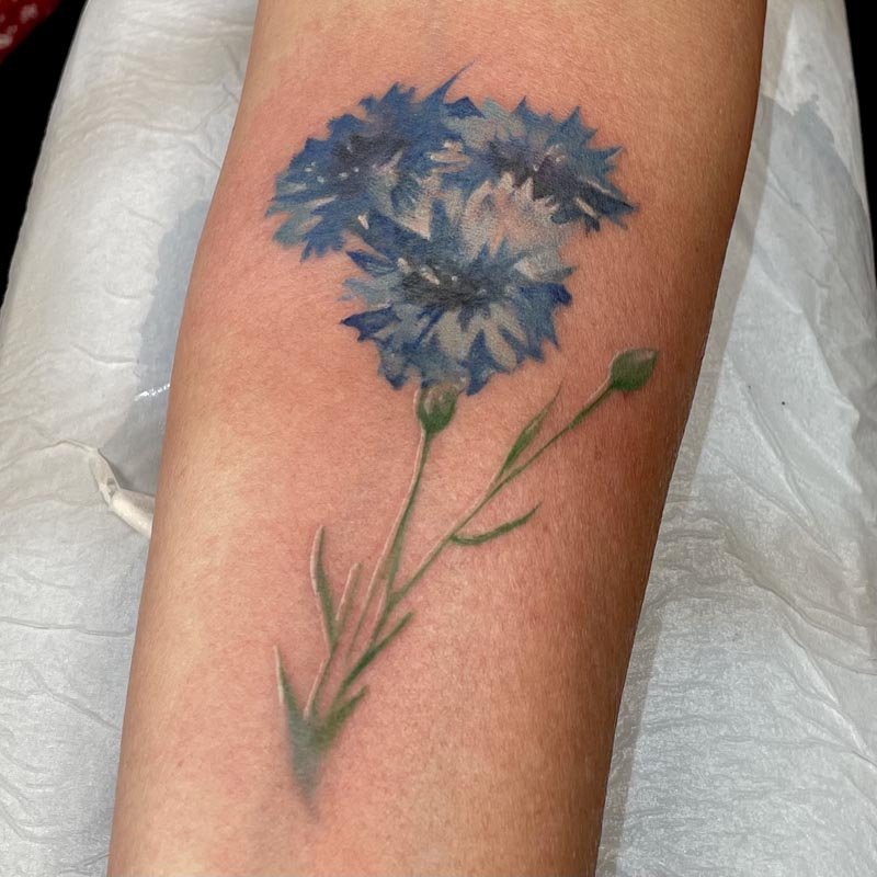 KREA - great tattoo watercolor cornflower